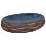 Brown and blue ceramic oval countertop sink 59x40x15cm by , Sinks - Ref: Foro24-155087, Price: 141,45 €, Discount: %