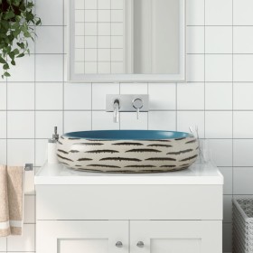 Multicolor ceramic oval countertop washbasin 59x40x15 cm by , Sinks - Ref: Foro24-155085, Price: 144,50 €, Discount: %