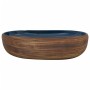 Brown and blue ceramic oval countertop sink 59x40x14cm by , Sinks - Ref: Foro24-155100, Price: 161,62 €, Discount: %