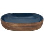 Brown and blue ceramic oval countertop sink 59x40x14cm by , Sinks - Ref: Foro24-155100, Price: 161,62 €, Discount: %