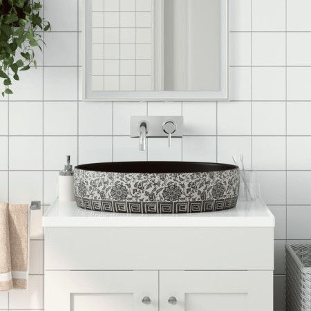 Lavabo de encimera ovalado cerámica negro azul 56,5x36,5x13,5cm de , Lavabos - Ref: Foro24-155114, Precio: 139,82 €, Descuent...