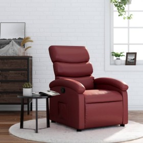 Sillón reclinable de cuero sintético rojo tinto de , Sillones - Ref: Foro24-371717, Precio: 225,27 €, Descuento: %