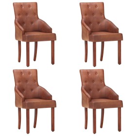 Dining chairs 4 units genuine brown goat leather by , dining chairs - Ref: Foro24-3056697, Price: 755,99 €, Discount: %