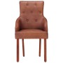 Dining chairs 4 units genuine brown goat leather by , dining chairs - Ref: Foro24-3056697, Price: 755,99 €, Discount: %