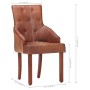 Dining chairs 4 units genuine brown goat leather by , dining chairs - Ref: Foro24-3056697, Price: 660,54 €, Discount: %