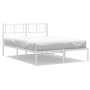 Metal bed frame with white headboard 120x190 cm by , Beds and slatted bases - Ref: Foro24-372225, Price: 97,68 €, Discount: %