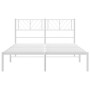 Metal bed frame with white headboard 120x190 cm by , Beds and slatted bases - Ref: Foro24-372225, Price: 97,68 €, Discount: %