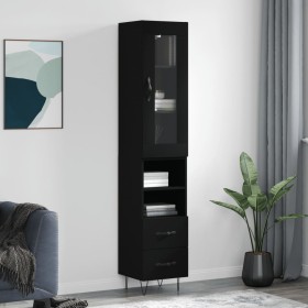 Black plywood sideboard 34.5x34x180 cm by , Sideboards - Ref: Foro24-3199330, Price: 104,99 €, Discount: %