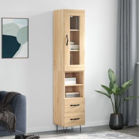 Aparador de madera contrachapada roble Sonoma 34,5x34x180 cm de , Aparadores - Ref: Foro24-3199332, Precio: 109,99 €, Descuen...