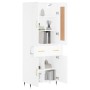 Tall white plywood sideboard 69.5x34x180 cm by , Sideboards - Ref: Foro24-3199857, Price: 152,50 €, Discount: %