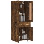 Aparador alto madera contrachapada roble ahumado 69,5x34x180 cm de , Aparadores - Ref: Foro24-3199862, Precio: 147,61 €, Desc...