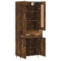 Aparador alto madera contrachapada roble ahumado 69,5x34x180 cm de , Aparadores - Ref: Foro24-3199862, Precio: 147,61 €, Desc...