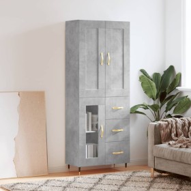 Concrete gray plywood tall sideboard 69.5x34x180 cm by , Sideboards - Ref: Foro24-3199925, Price: 162,15 €, Discount: %