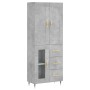 Aparador alto madera contrachapada gris hormigón 69,5x34x180 cm de , Aparadores - Ref: Foro24-3199925, Precio: 162,85 €, Desc...