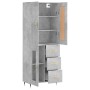 Concrete gray plywood tall sideboard 69.5x34x180 cm by , Sideboards - Ref: Foro24-3199925, Price: 162,85 €, Discount: %