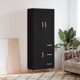 Tall black plywood sideboard 69.5x34x180 cm by , Sideboards - Ref: Foro24-3199986, Price: 162,99 €, Discount: %