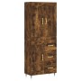 Aparador alto madera contrachapada roble ahumado 69,5x34x180 cm de , Aparadores - Ref: Foro24-3199990, Precio: 155,12 €, Desc...