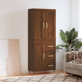 Tall oak brown plywood sideboard 69.5x34x180 cm by , Sideboards - Ref: Foro24-3199992, Price: 158,99 €, Discount: %