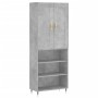 Aparador alto madera contrachapada gris hormigón 69,5x34x180 cm de , Aparadores - Ref: Foro24-3200053, Precio: 117,99 €, Desc...