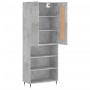 Aparador alto madera contrachapada gris hormigón 69,5x34x180 cm de , Aparadores - Ref: Foro24-3200053, Precio: 117,99 €, Desc...