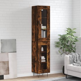 Aparador de madera contrachapada roble ahumado 34,5x34x180 cm de , Aparadores - Ref: Foro24-3199462, Precio: 94,94 €, Descuen...