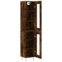 Aparador de madera contrachapada roble ahumado 34,5x34x180 cm de , Aparadores - Ref: Foro24-3199462, Precio: 96,80 €, Descuen...