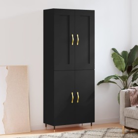 Tall black plywood sideboard 69.5x34x180 cm by , Sideboards - Ref: Foro24-3199538, Price: 142,99 €, Discount: %