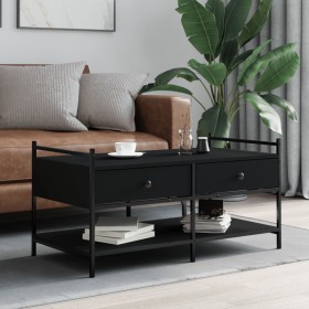 Black engineered wood coffee table 99x50x50 cm by , Coffee table - Ref: Foro24-833960, Price: 75,99 €, Discount: %