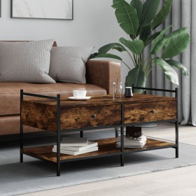 Smoked oak engineered wood coffee table 99x50x50 cm by , Coffee table - Ref: Foro24-833962, Price: 71,64 €, Discount: %