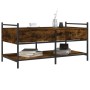 Mesa de centro madera de ingeniería roble ahumado 99x50x50 cm de , Mesas de centro - Ref: Foro24-833962, Precio: 71,64 €, Des...