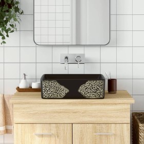 Lavabo sobre encimera rectangular cerámica negro 46x35,5x13 cm de , Lavabos - Ref: Foro24-155073, Precio: 123,99 €, Descuento: %