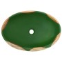 Green brown ceramic oval countertop washbasin 59x40x15 cm by , Sinks - Ref: Foro24-155086, Price: 164,99 €, Discount: %