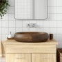 Brown ceramic oval countertop washbasin 59x40x15 cm by , Sinks - Ref: Foro24-155084, Price: 139,54 €, Discount: %