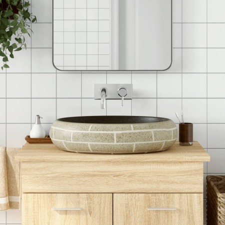 Lavabo sobre encimera ovalado cerámica multicolor 59x40x15 cm de , Lavabos - Ref: Foro24-155090, Precio: 131,99 €, Descuento: %