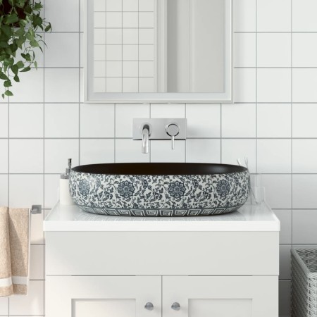 Black and blue ceramic oval countertop sink 59x40x14 cm by , Sinks - Ref: Foro24-155115, Price: 165,99 €, Discount: %