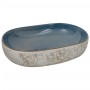 Lavabo sobre encimera ovalado cerámica arena y azul 59x40x14 cm de , Lavabos - Ref: Foro24-155099, Precio: 161,62 €, Descuent...