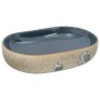 Oval countertop washbasin sand and blue ceramic 59x40x14 cm by , Sinks - Ref: Foro24-155103, Price: 141,45 €, Discount: %