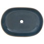 Oval countertop washbasin sand and blue ceramic 59x40x14 cm by , Sinks - Ref: Foro24-155103, Price: 141,45 €, Discount: %