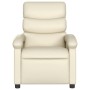 Sillón reclinable de cuero sintético crema de , Sillones - Ref: Foro24-371714, Precio: 226,79 €, Descuento: %