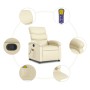 Sillón reclinable de masaje cuero sintético crema de , Sillones - Ref: Foro24-371721, Precio: 209,99 €, Descuento: %