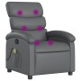 Gray synthetic leather reclining massage chair by , Armchairs - Ref: Foro24-371723, Price: 195,39 €, Discount: %