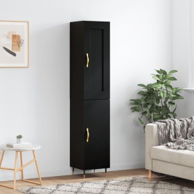 Black plywood sideboard 34.5x34x180 cm by , Sideboards - Ref: Foro24-3200114, Price: 102,09 €, Discount: %