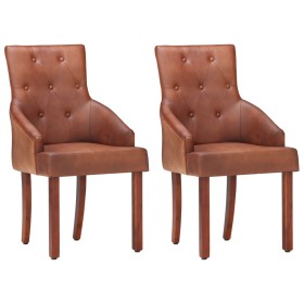 Dining chairs, 2 units, genuine brown goat leather by , dining chairs - Ref: Foro24-288289, Price: 332,13 €, Discount: %