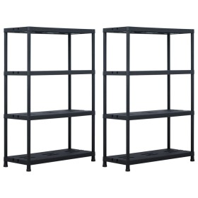 Plastic shelf 2 units 220 kg 90x40x138 cm black by , Industrial shelving - Ref: Foro24-276262, Price: 180,99 €, Discount: %