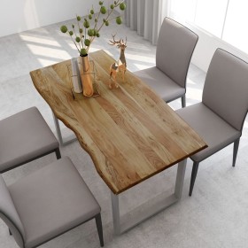 Mesa de comedor de madera maciza de acacia 140x70x76 cm de , Mesas de cocina y de comedor - Ref: Foro24-286478, Precio: 224,0...