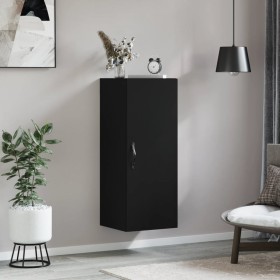 Engineered wood black wall cabinet 34.5x34x90 cm by , Sideboards - Ref: Foro24-834995, Price: 47,48 €, Discount: %