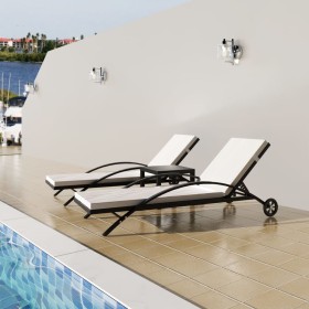 Sun loungers with a black synthetic rattan table by vidaXL, Loungers - Ref: Foro24-42491, Price: 311,39 €, Discount: %