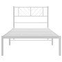 Bettgestell aus Metall mit weißem Kopfteil 100x200 cm von , Betten und Lattenroste - Ref: Foro24-372223, Preis: 61,04 €, Raba...