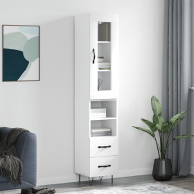 Tall white plywood highboard 34.5x34x180 cm by , Sideboards - Ref: Foro24-3199329, Price: 105,99 €, Discount: %