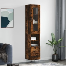 Smoked oak plywood sideboard 34.5x34x180 cm by , Sideboards - Ref: Foro24-3199334, Price: 104,29 €, Discount: %